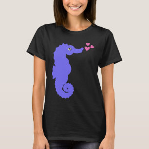 Camiseta Corações de Cavalo-Marinho Aquático Animal Marinho