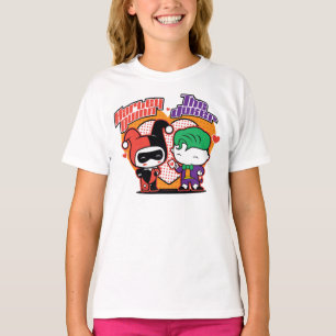 Camiseta Corações de Chibi Harley Quinn e Chibi