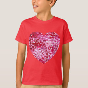Camiseta Corações de Confetes Rosa