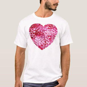 Camiseta Corações de Confetes Rosa