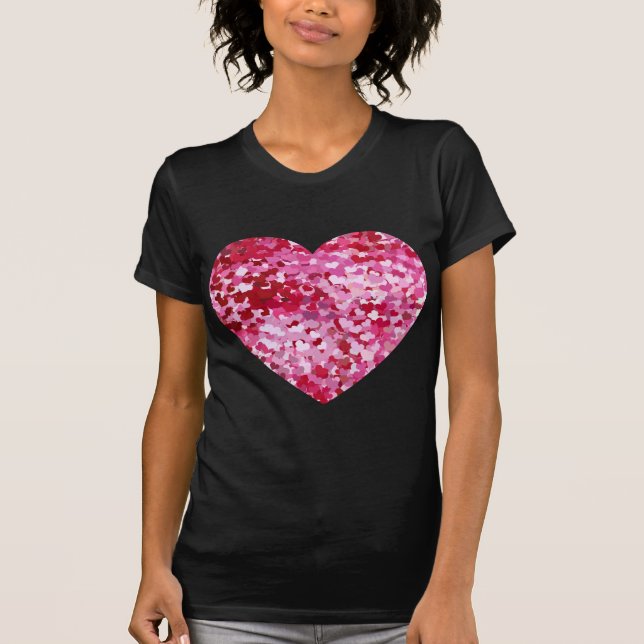 Camiseta Corações de Confetes Rosa (Frente)