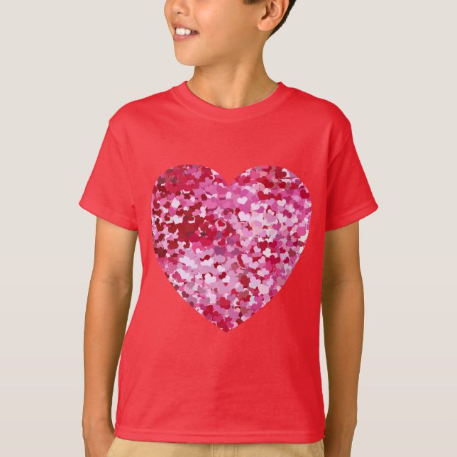 Camiseta Corações de Confetti Rosa (Frente)