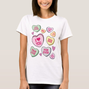 Camiseta Corações de Dias de os namorados de Conversaçã