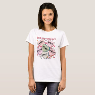 Camiseta Corações de Doces de São Valentim Cristão