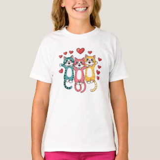 Camiseta Corações de Gatos
