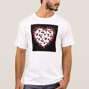 Camiseta Corações de Impressão de Leopardo Cerejas Rockabil