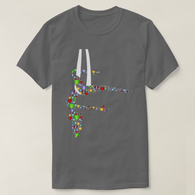 Camiseta Corações de Ioga Aéreo (Frente do Design)