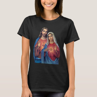 Camiseta Corações de Jesus e Maria muito próximos (Gêmeos