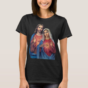 Camiseta Corações de Jesus e Maria muito próximos juntos