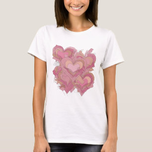 Camiseta Corações de Prata Limpa de AMOR Design Gráfico