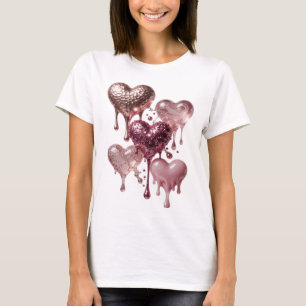 Camiseta Corações de Prata Limpa de BRILHO E GLAMOUR