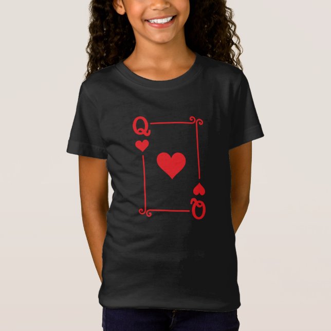 Camiseta Corações de Rainhas Corações Brincando Cartões Mod (Frente)