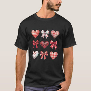 Camiseta Corações de São Valentim Leopardo Coquette Laço Fi