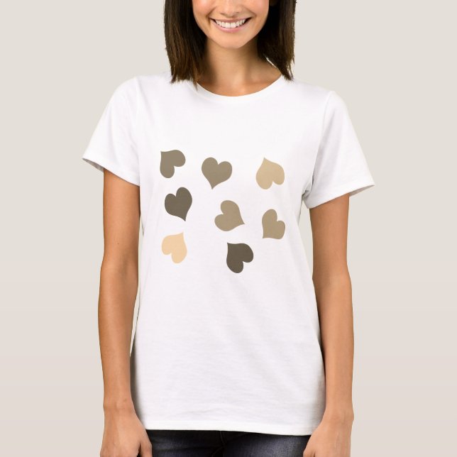 Camiseta Corações de sépia (Frente)