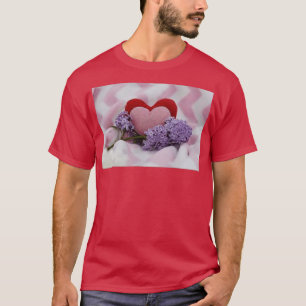 Camiseta Corações de Tecido de Pastel Suave