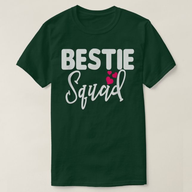 Camiseta Corações de Tripulação Amiga Bestie Correspondente (Frente do Design)