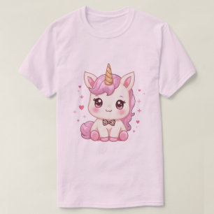 Camiseta Corações de Unicórnio do Dia dos Namorados Laço Co