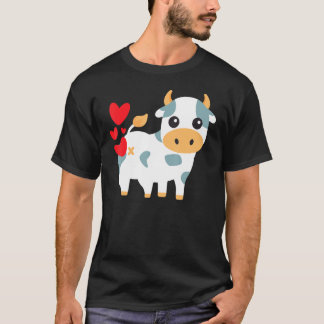 Camiseta Corações de Vaca Fofos Dia dos Namorados