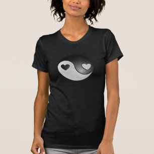 Camiseta corações de yang do yin