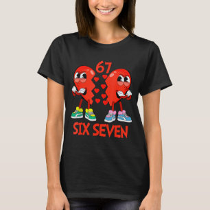 Camiseta Corações Dia dos Namorados Engraçado Seis Sete 6 7