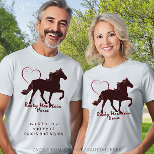 Camiseta Corações do cavalo da montanha rochosa