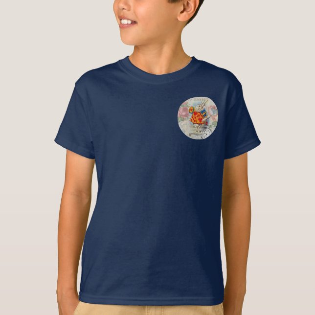 Camiseta Corações do Coelho Branco Alice Clássico (Frente)
