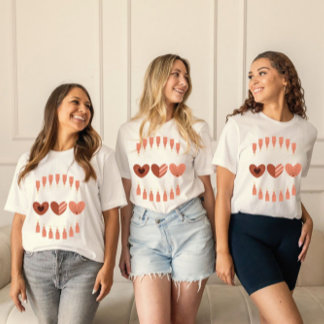 Camiseta Corações do Dia de os namorados de Boho Bonito