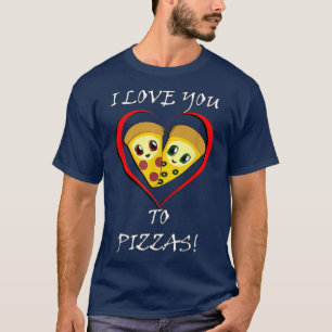 Camiseta Corações do Pizza Engraçado