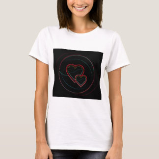 Camiseta Corações Duplos em Preto