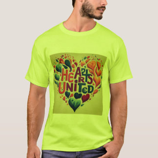 Camiseta corações e artes unidas