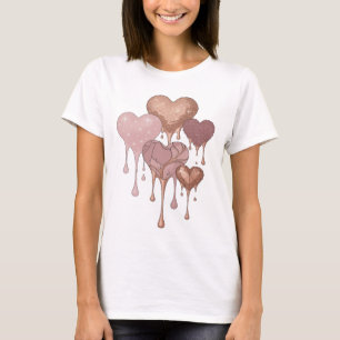 Camiseta Corações e Estrelas de Prata Vibrantes Design