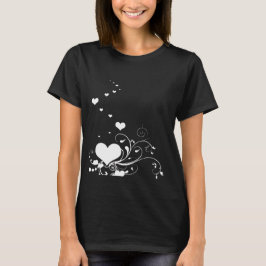 Camiseta Corações e floreios elegantes minimalistas