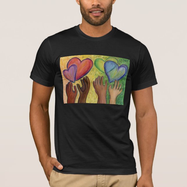 Camiseta Corações e Mãos Adoram Diversidade Artística Camis (Frente)