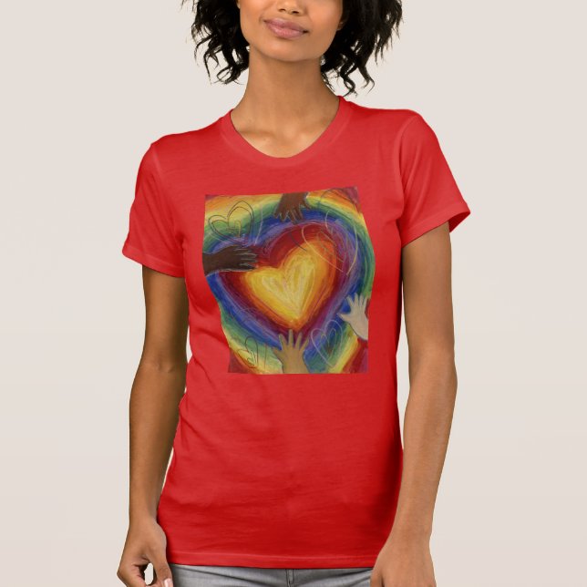 Camiseta Corações e Mãos Adoram Diversidade Artística Perso (Frente)