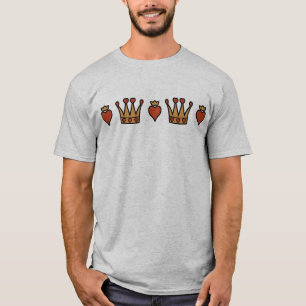 Camiseta Corações e motivo das coroas