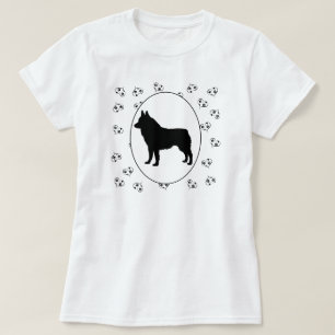 Camiseta Corações e Pawprints do Schipperke