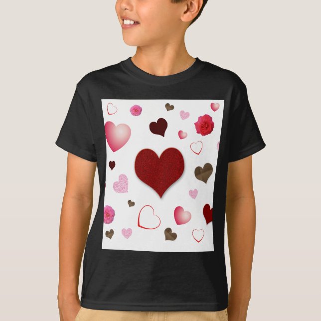 Camiseta Corações e Rosas (Frente)