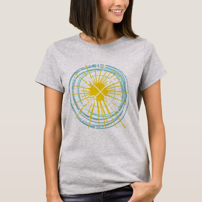 Camiseta Corações e setas cruzadas de painéis solares (Frente)