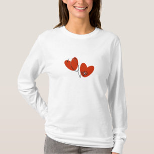 Camiseta Corações e t-shirt e presentes do estetoscópio