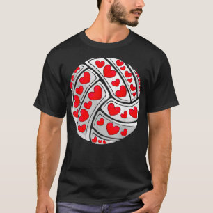 Camiseta Corações Engraçados Ventos De Voleibol Coincidem E