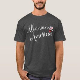 Camiseta Corações Entwinados Albaneses Americanos