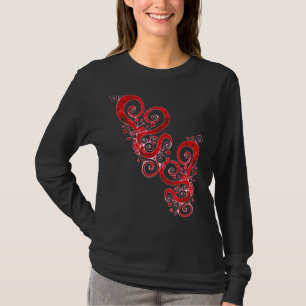 Camiseta Corações Espirais Dintados 4 Fãs Divertidas