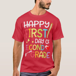 Camiseta Corações Estrelas Sentem Estudantes Felizes Primei