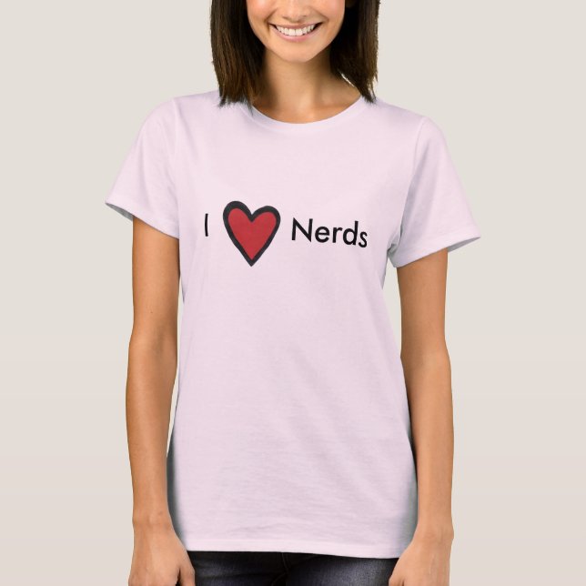 Camiseta corações, eu, Nerd (Frente)