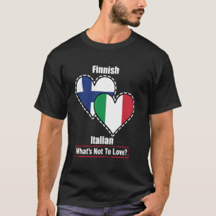 Camiseta Corações Finlandeses Italianos Bandeiras O Que Não