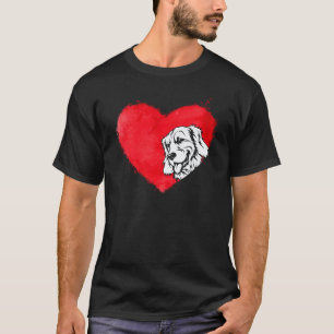 Camiseta Corações Fofos Amante de Cachorro Fila Retriever V
