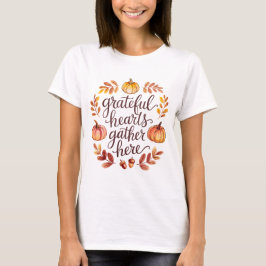 Camiseta Corações Gratos se Reúnem Aqui