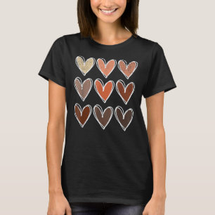Camiseta Corações História Negra A Beleza Não Tem Tonalidad
