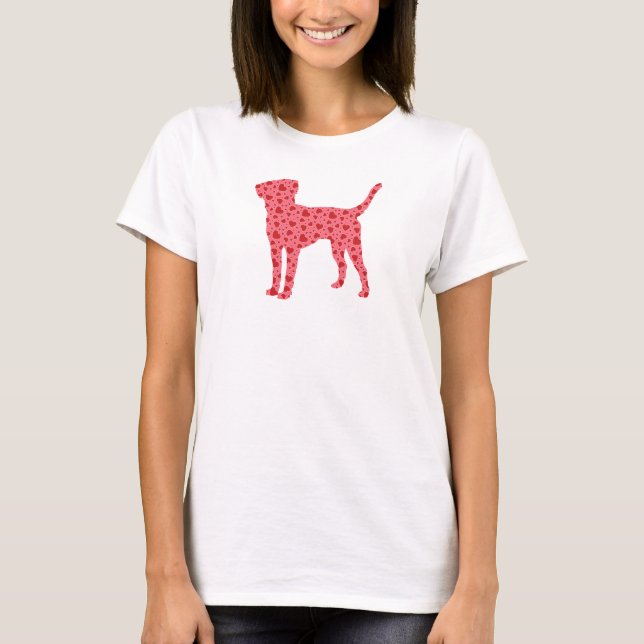Camiseta Corações labrador retriever dos namorados (Frente)