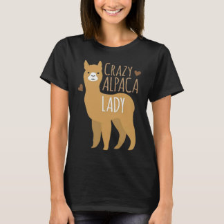 Camiseta Corações Loucos Alpaca Lady Funny Cute Animal Love